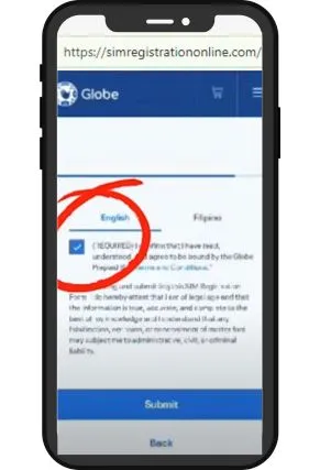 This image for Globe Registration Language. You can select your language.