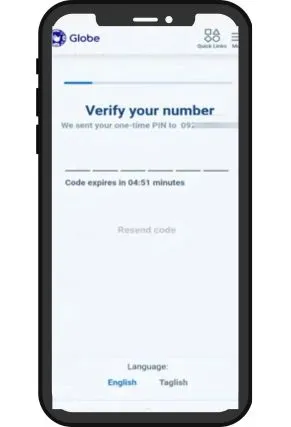 This image is used for TM SIM Registration number verification. OTP.